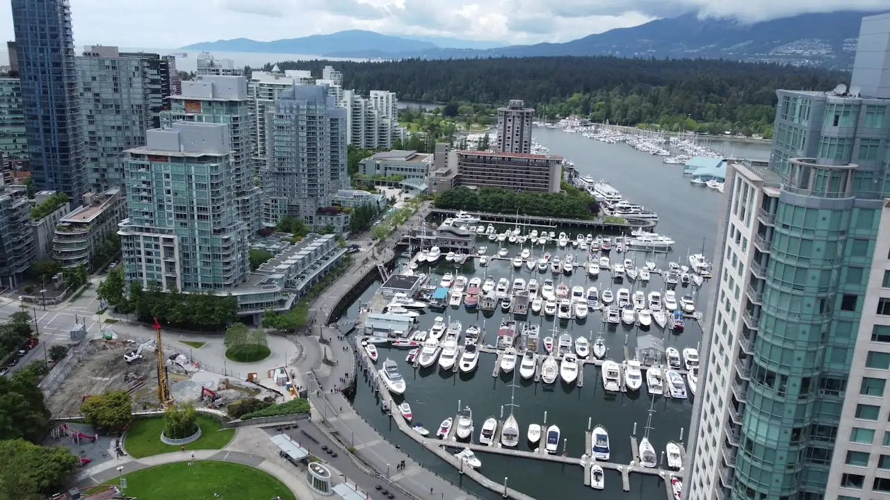 View of Vancouver Marina and condo buildings